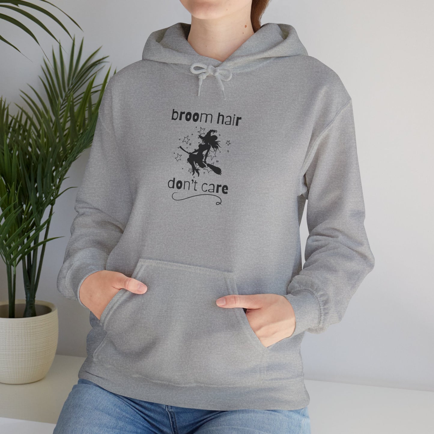 Broom Hair, Don't Care Heavy Blend Halloween Hoodie