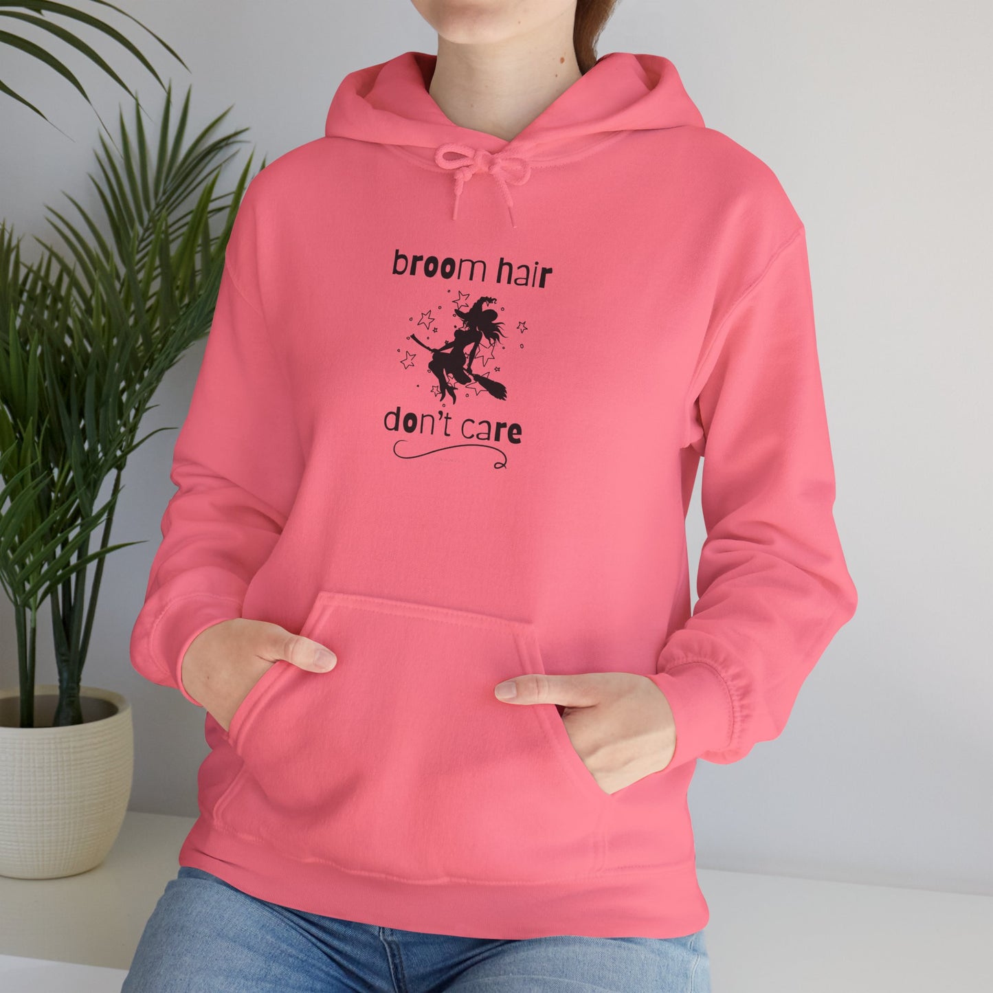 Broom Hair, Don't Care Heavy Blend Halloween Hoodie
