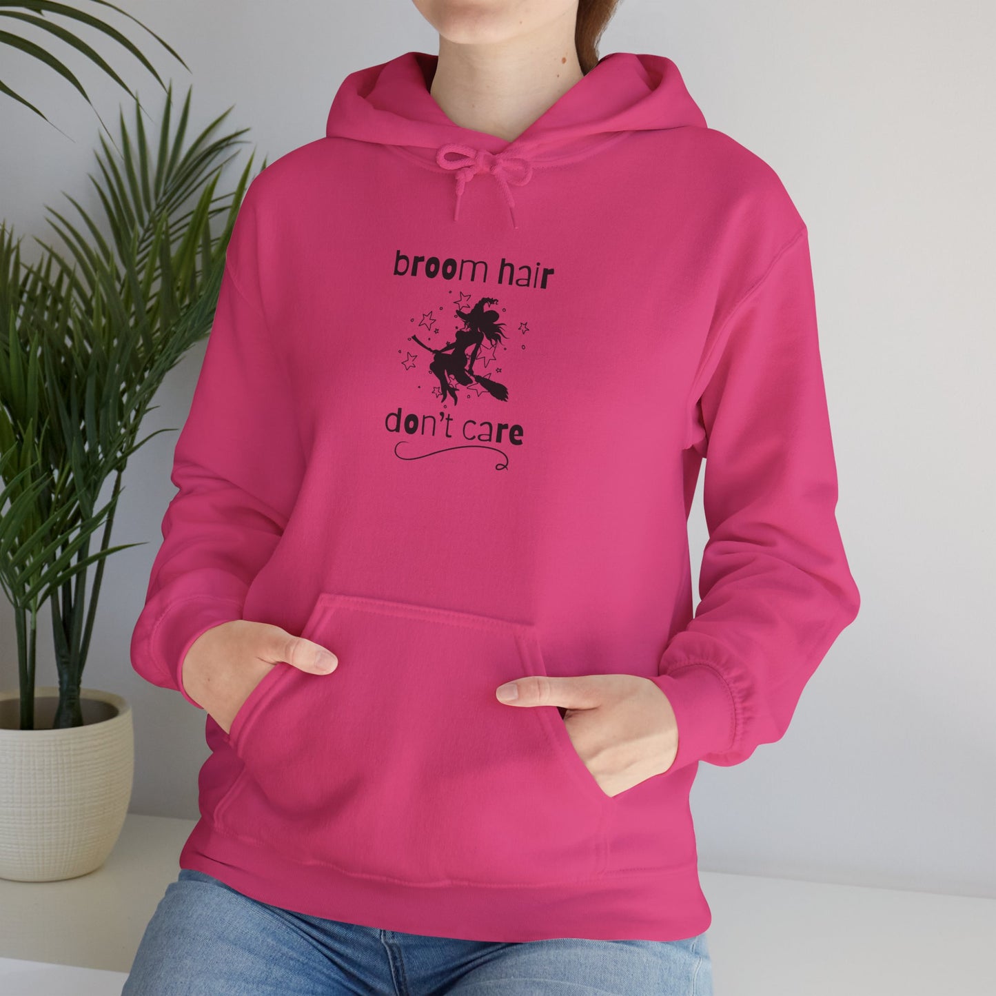 Broom Hair, Don't Care Heavy Blend Halloween Hoodie