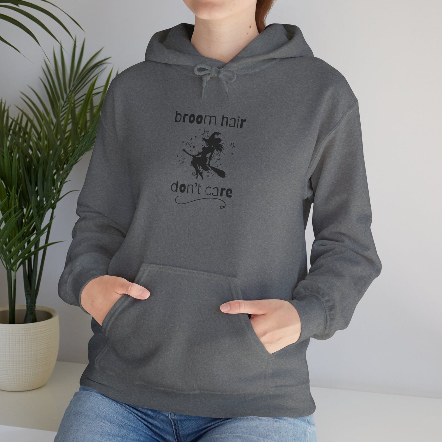 Broom Hair, Don't Care Heavy Blend Halloween Hoodie