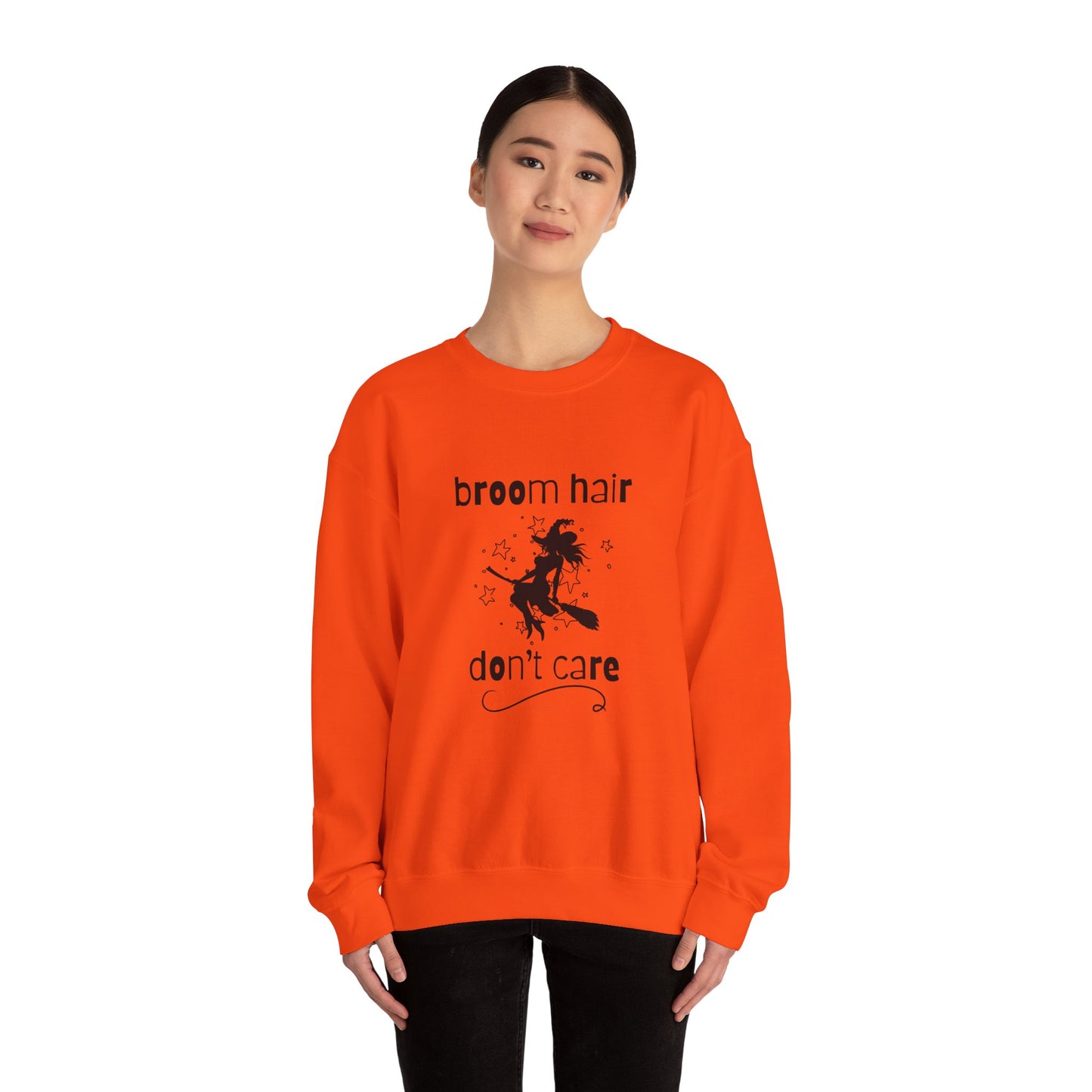 Broom Hair, Don't Care Sweatshirt Heavy Blend Crewneck Sweatshirt